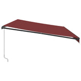 Manual Retractable Awning with LEDs Burgundy 600x350 cm