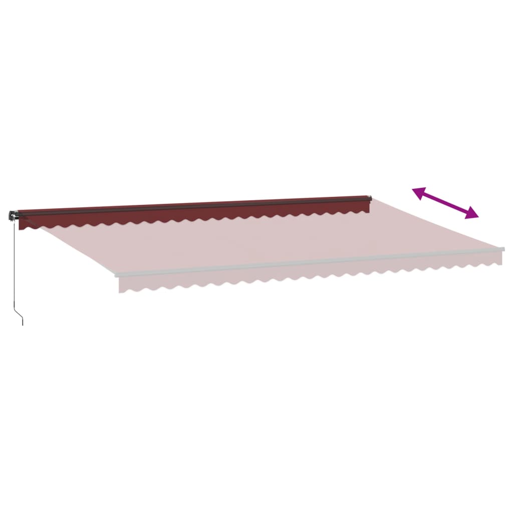 Manual Retractable Awning with LEDs Burgundy 600x350 cm