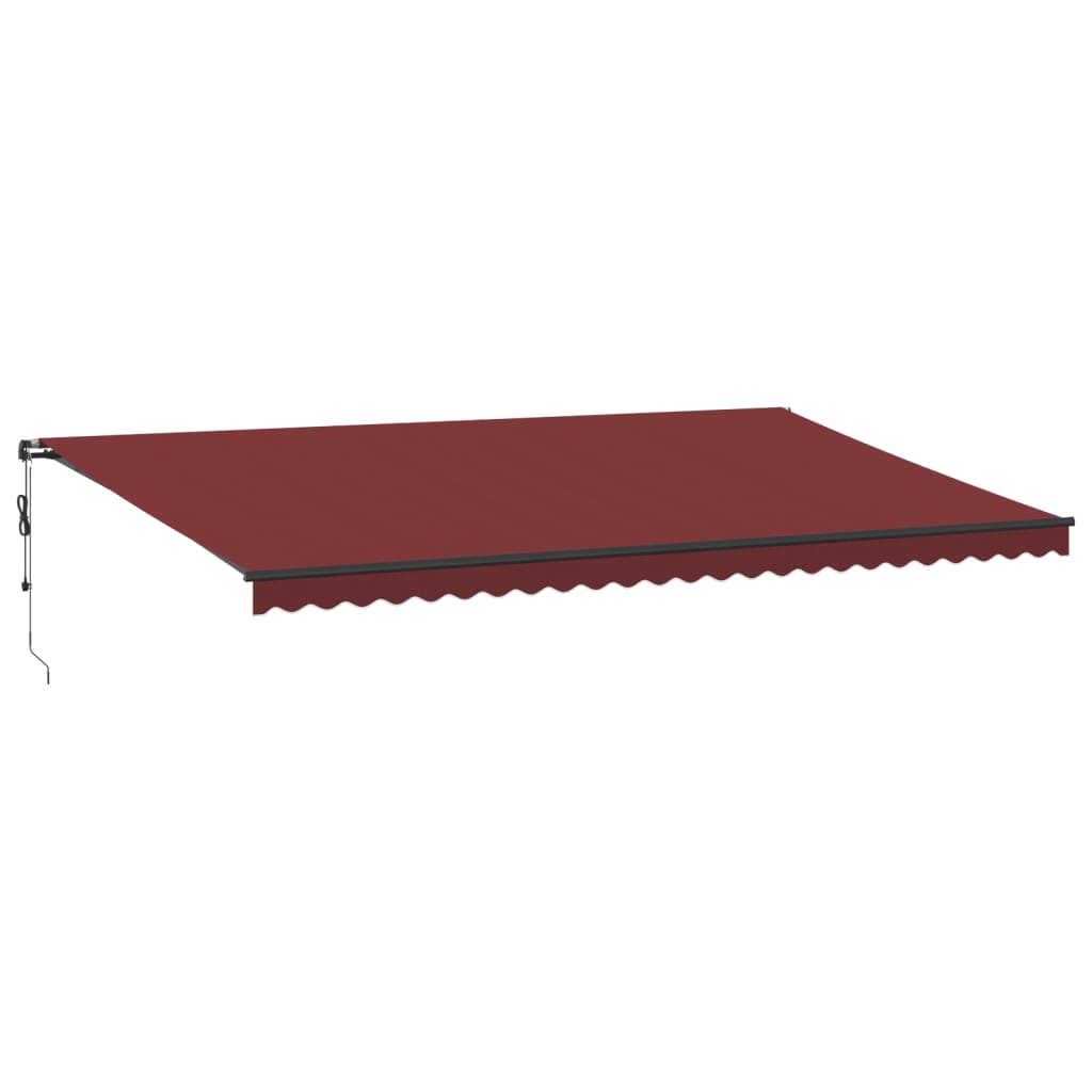 Automatic Retractable Awning with LEDs Burgundy 600x350 cm