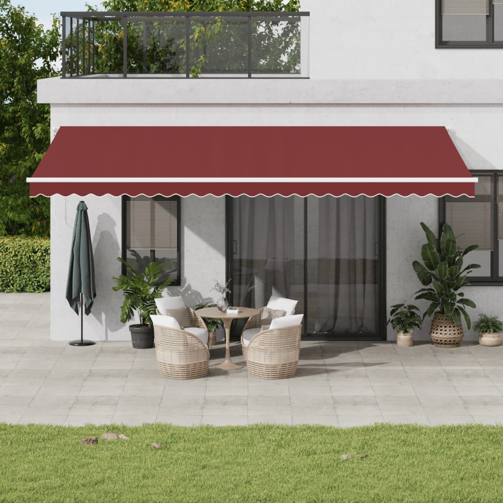 Manual Retractable Awning Burgundy 600x300 cm