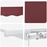 Manual Retractable Awning Burgundy 400x300 cm