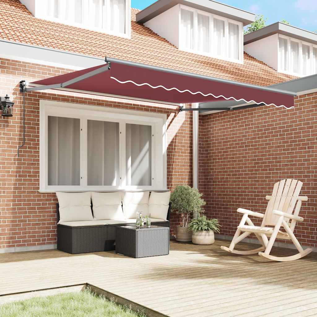 Manual Retractable Awning Burgundy 300x250 cm