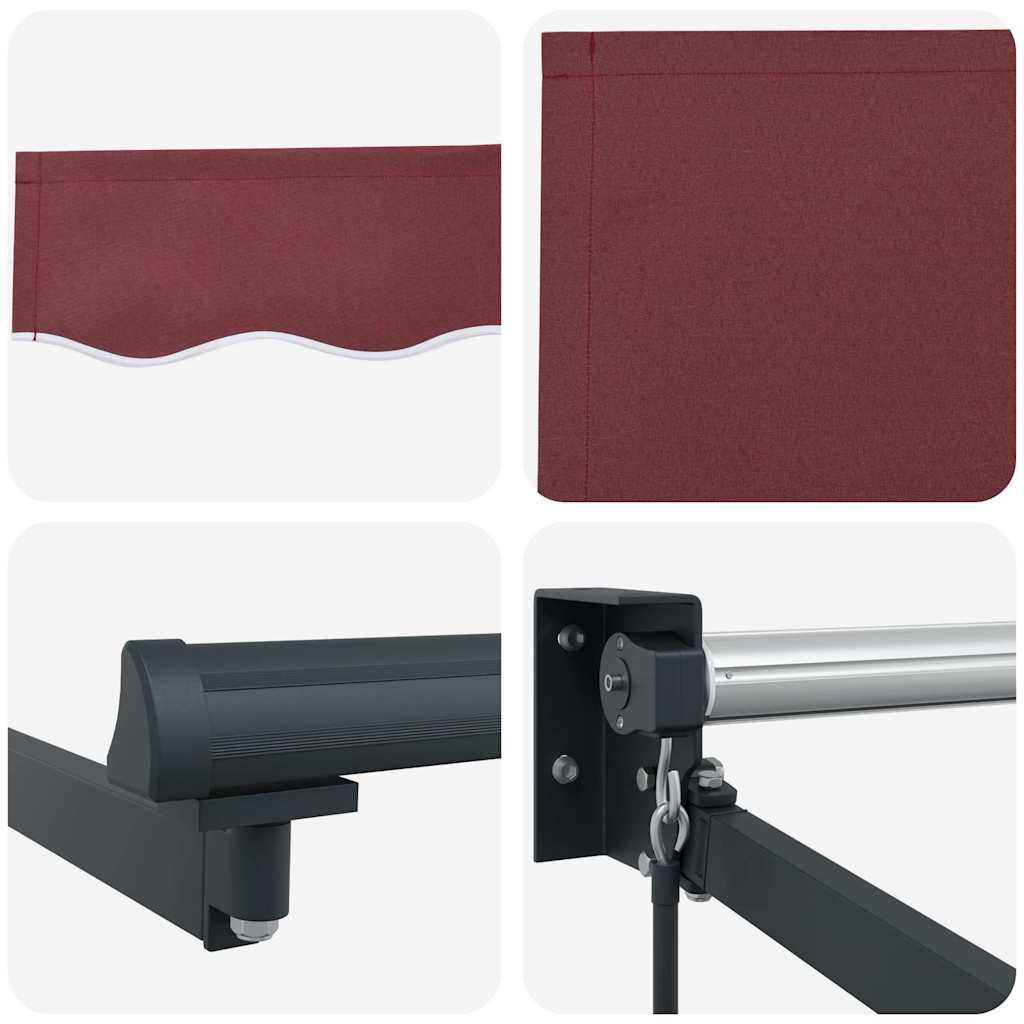 Manual Retractable Awning Burgundy 300x250 cm