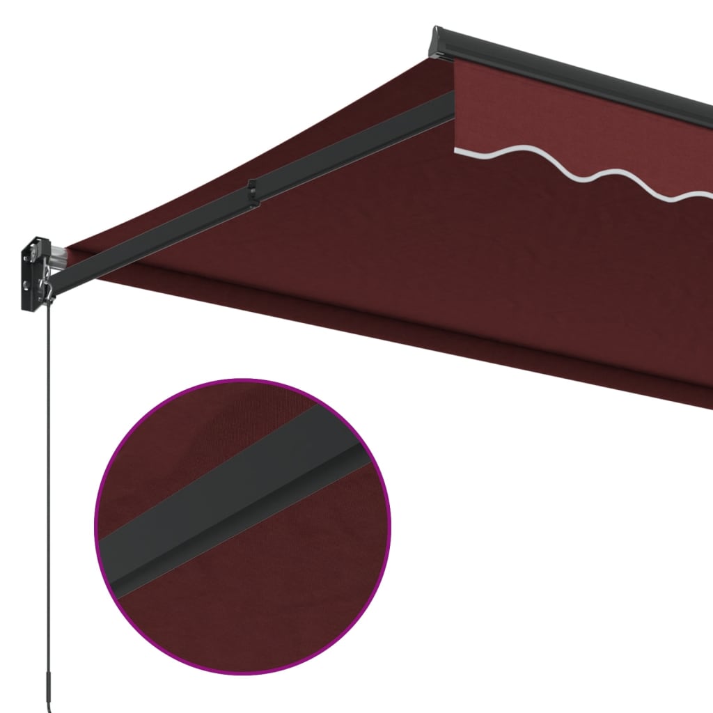 Manual Retractable Awning Burgundy 450x300 cm