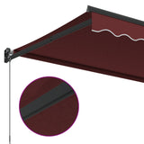 Manual Retractable Awning Burgundy 450x300 cm