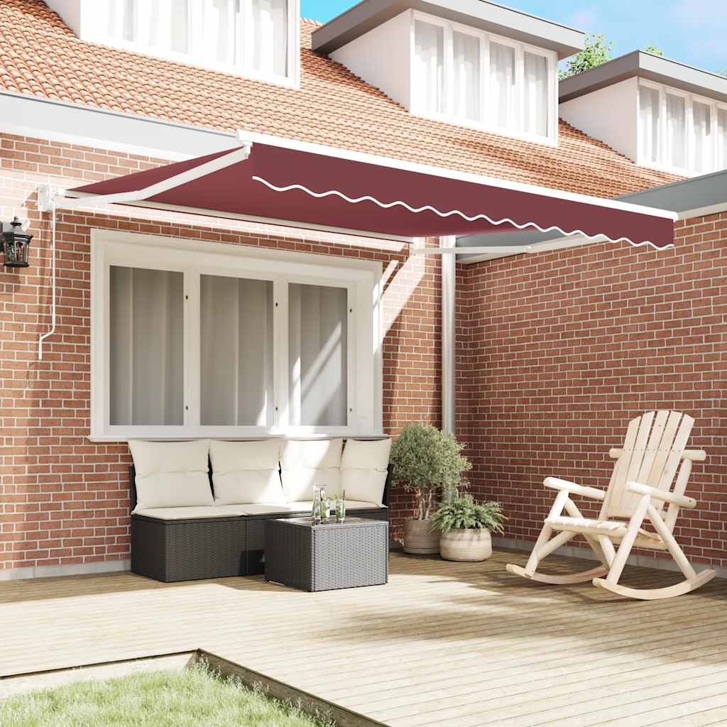 Automatic Retractable Awning Burgundy 300x250 cm