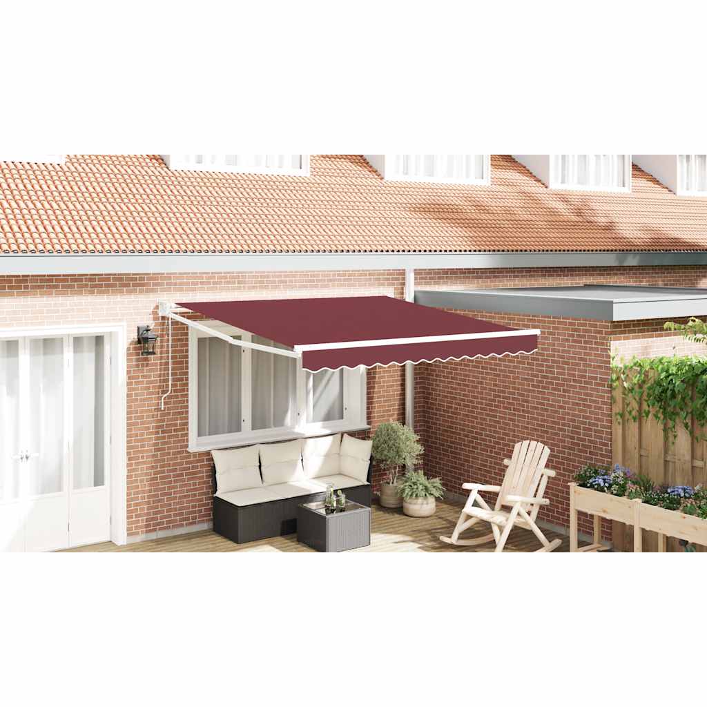 Automatic Retractable Awning Burgundy 300x250 cm