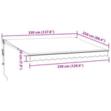 Automatic Retractable Awning Burgundy 350x250 cm