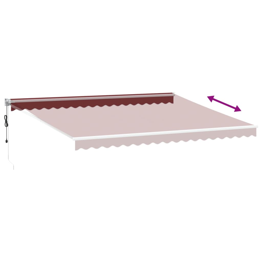 Automatic Retractable Awning Burgundy 450x300 cm