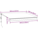 Automatic Retractable Awning Burgundy 350x250 cm
