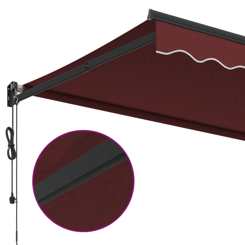 Automatic Retractable Awning Burgundy 450x300 cm