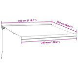 Manual Retractable Awning Burgundy 300x250 cm