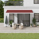 Manual Retractable Awning Burgundy 500x300 cm