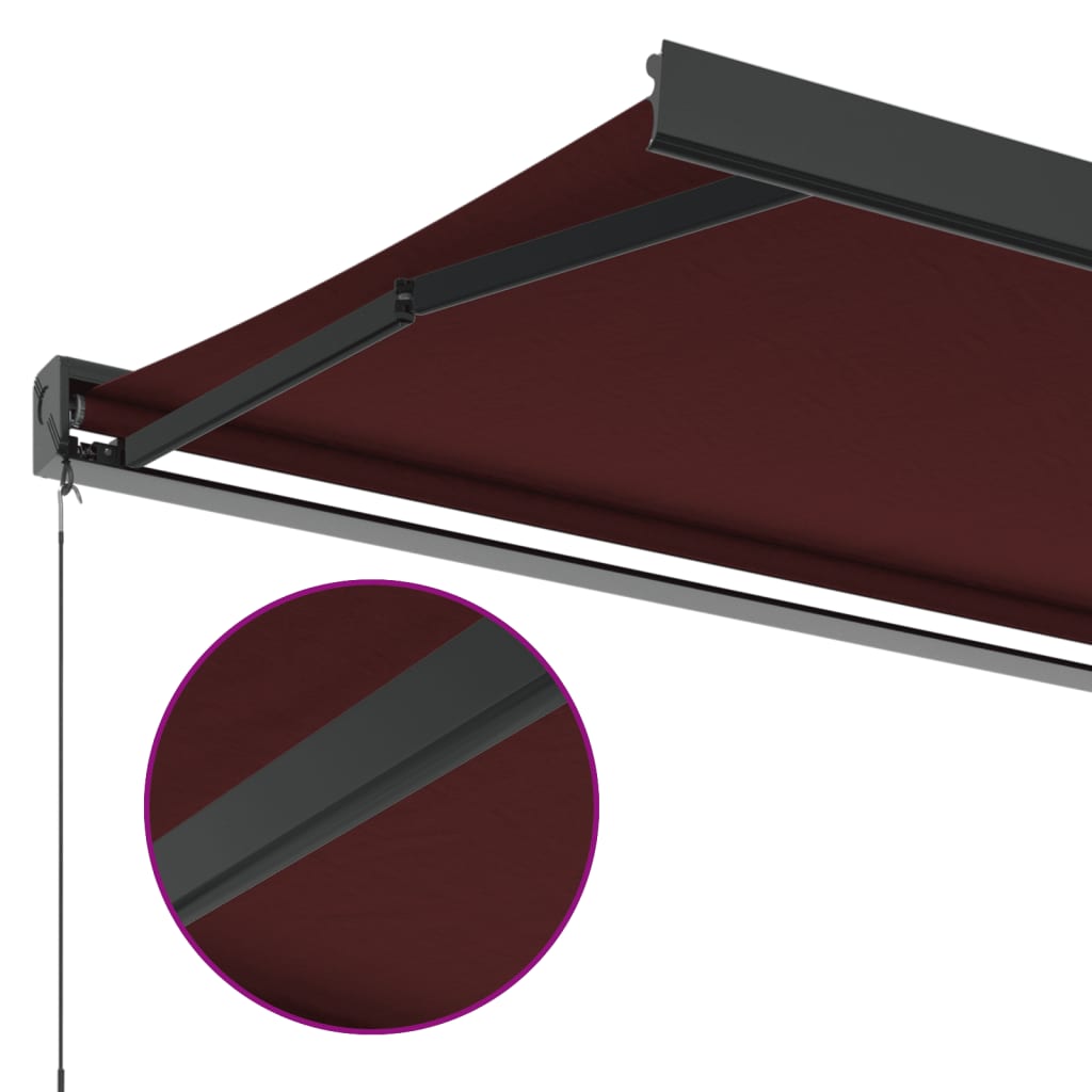 Manual Retractable Awning Burgundy 300x250 cm