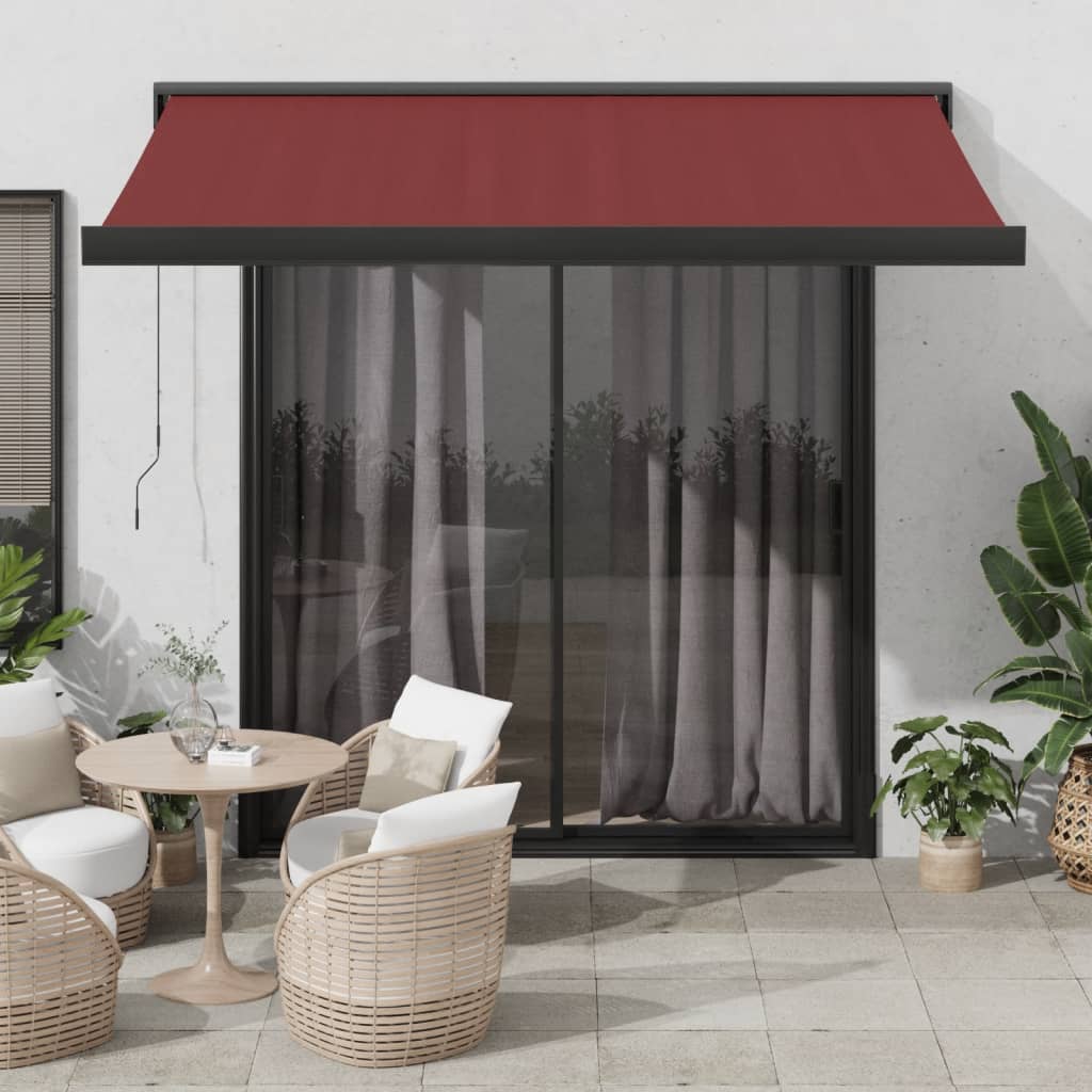 Manual Retractable Awning Burgundy 350x250 cm