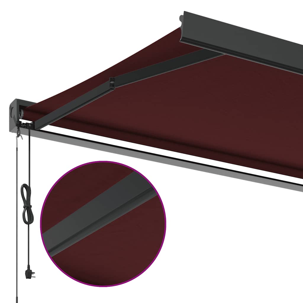 Automatic Retractable Awning Burgundy 300x250 cm