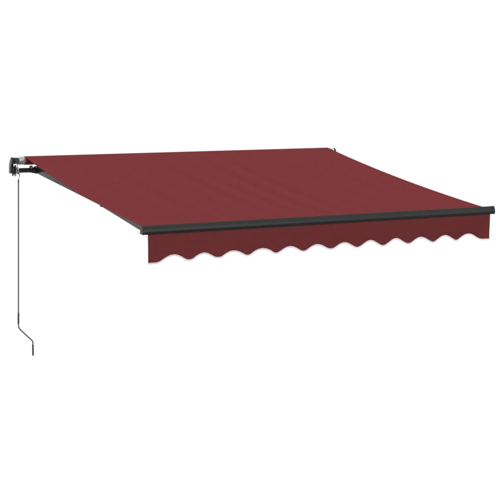 Manual Retractable Awning with LEDs Burgundy 300x250 cm