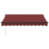 Manual Retractable Awning with LEDs Burgundy 300x250 cm