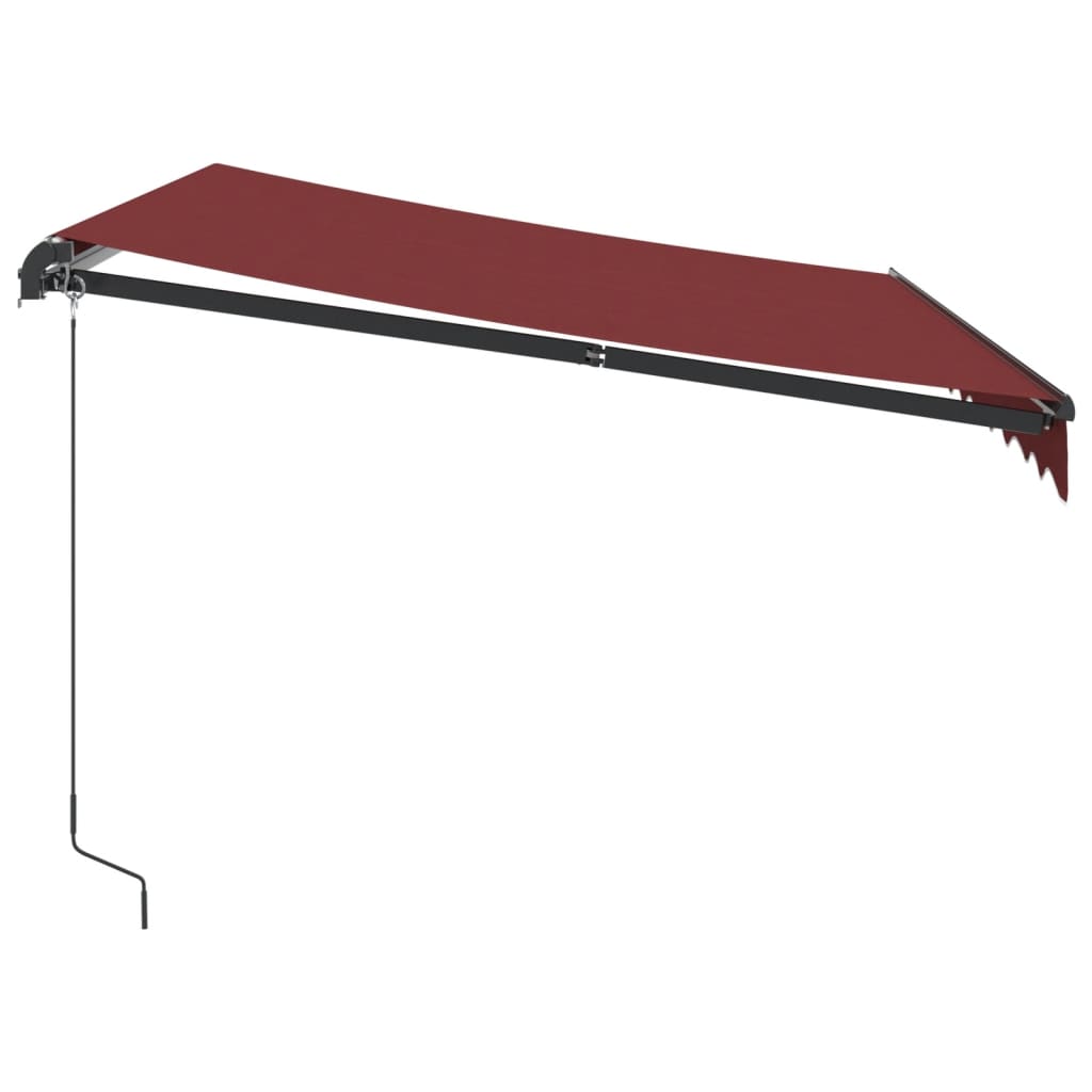 Manual Retractable Awning with LEDs Burgundy 300x250 cm