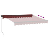 Manual Retractable Awning with LEDs Burgundy 300x250 cm