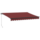 Manual Retractable Awning with LEDs Burgundy 350x250 cm