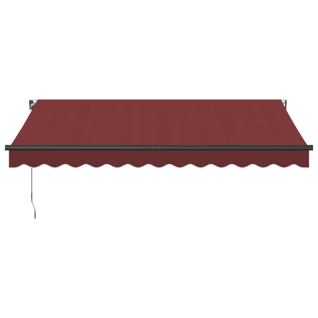 Manual Retractable Awning with LEDs Burgundy 350x250 cm