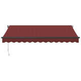 Manual Retractable Awning with LEDs Burgundy 350x250 cm