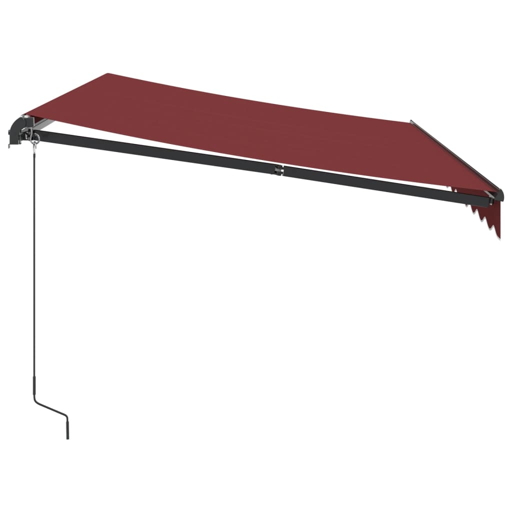 Manual Retractable Awning with LEDs Burgundy 350x250 cm