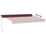 Manual Retractable Awning with LEDs Burgundy 350x250 cm