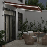 Automatic Retractable Awning with LED Brown 350x250 cm