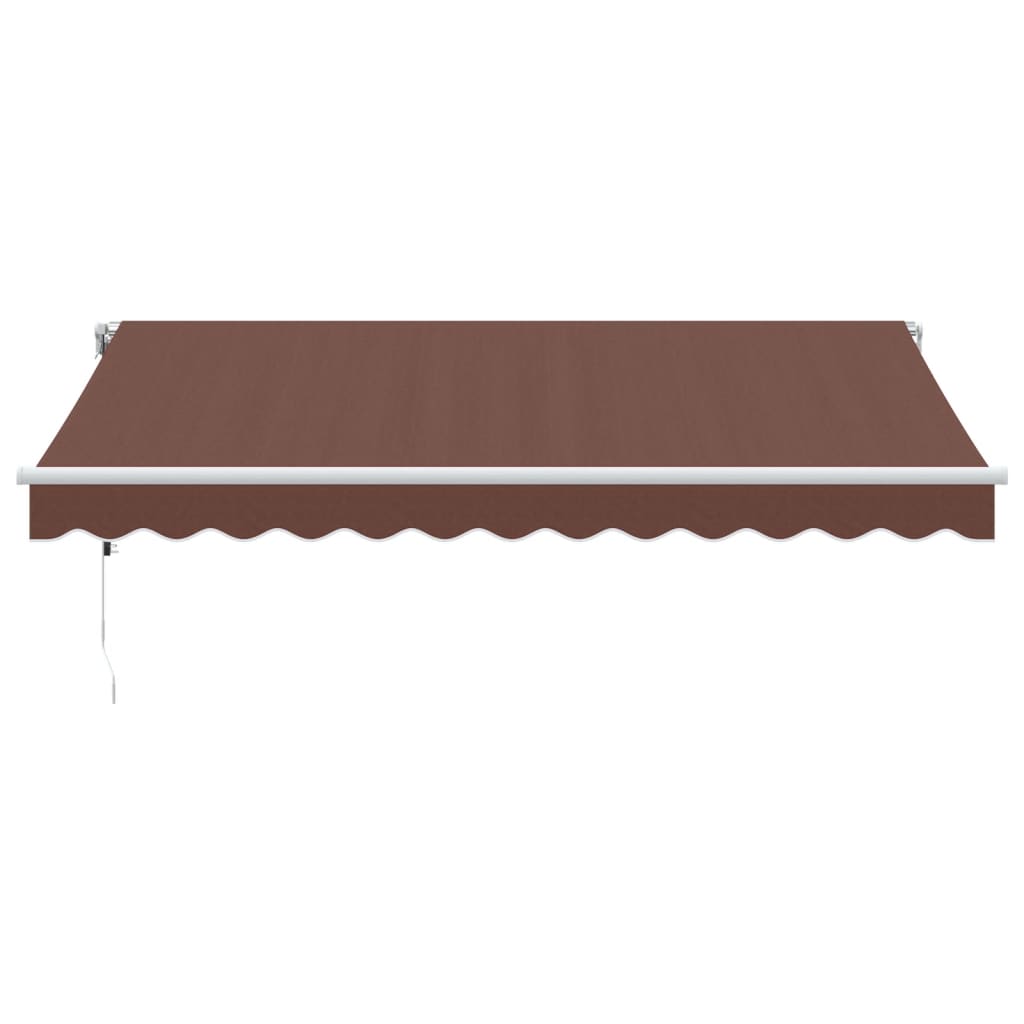 Automatic Retractable Awning with LED Brown 350x250 cm