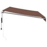 Automatic Retractable Awning with LED Brown 350x250 cm