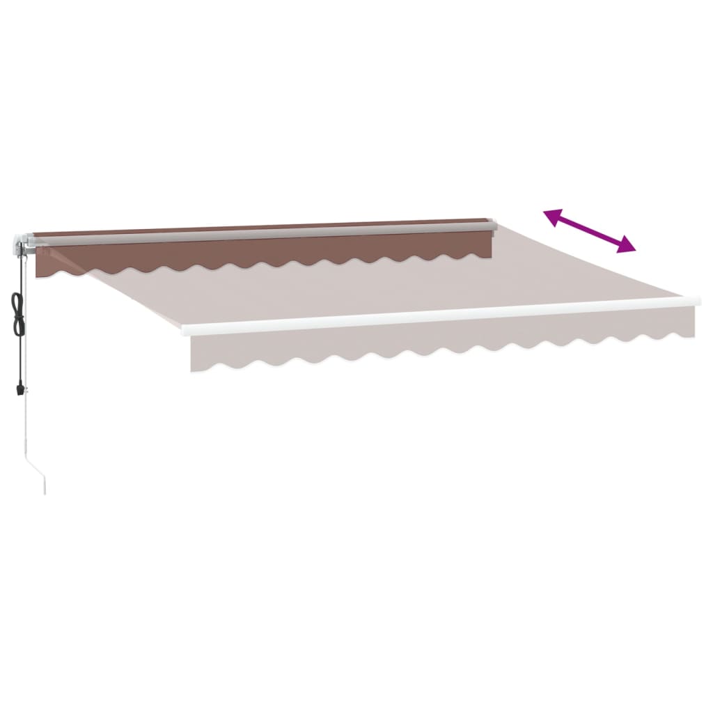 Automatic Retractable Awning with LED Brown 350x250 cm