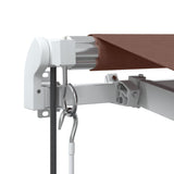 Automatic Retractable Awning with LED Brown 350x250 cm