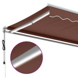 Automatic Retractable Awning with LED Brown 350x250 cm