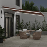 Automatic Retractable Awning with LED Brown 450x300 cm