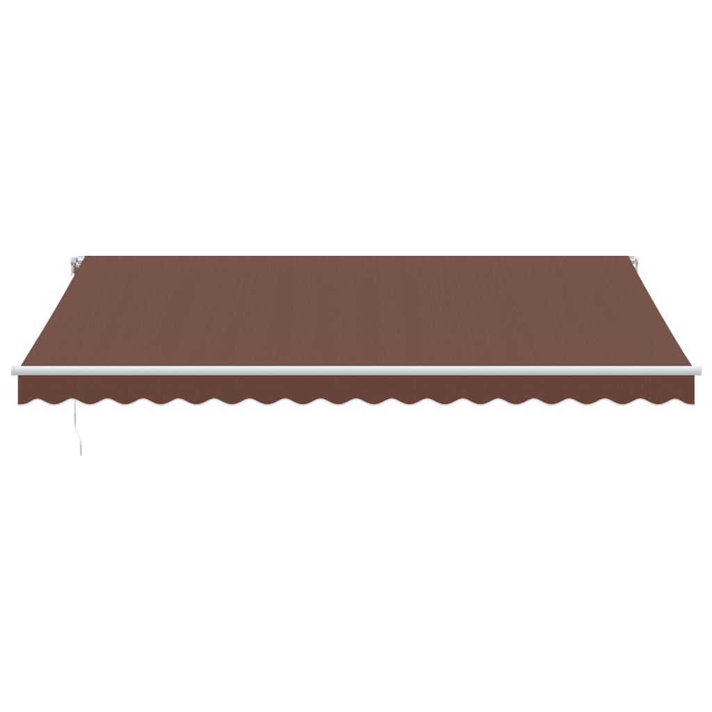 Manual Retractable Awning with LED Brown 500x300 cm