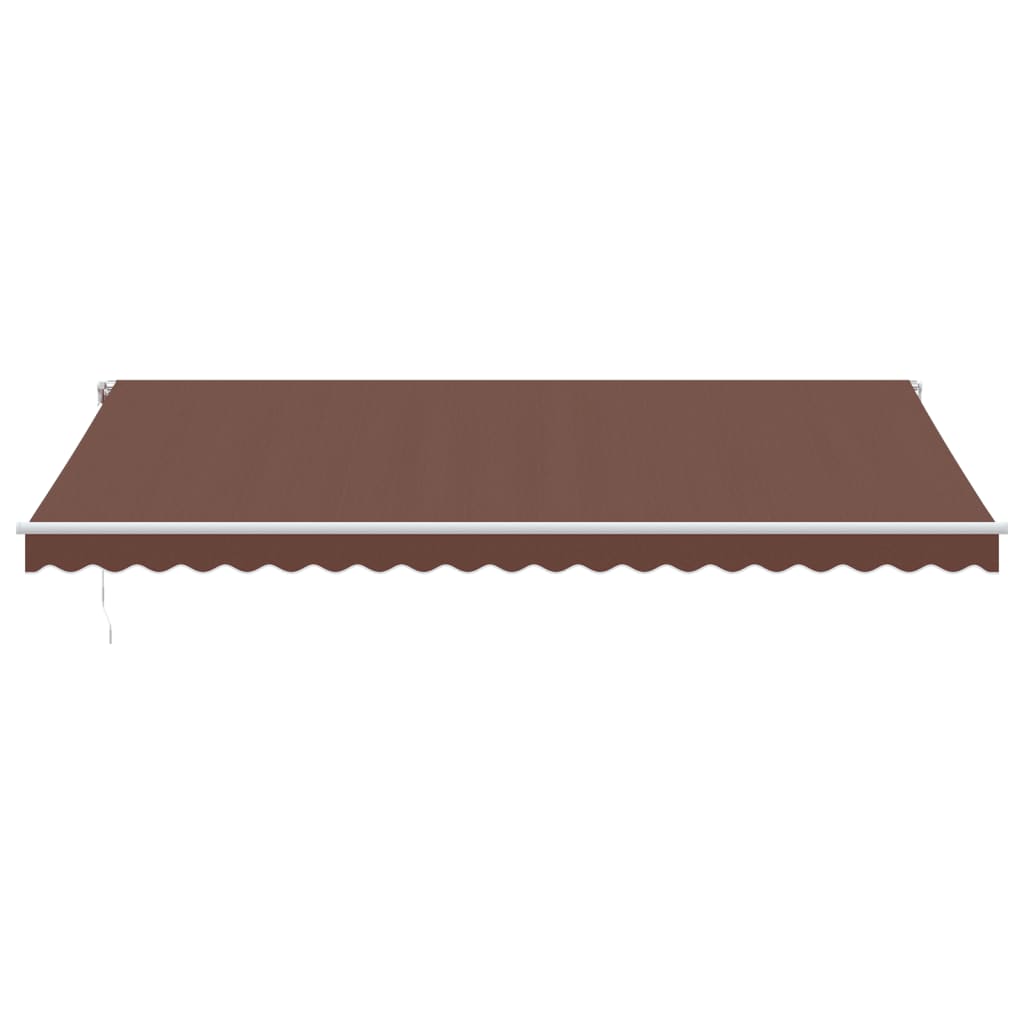 Automatic Retractable Awning with LED Brown 500x300 cm