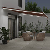 Manual Retractable Awning with LED Brown 600x300 cm