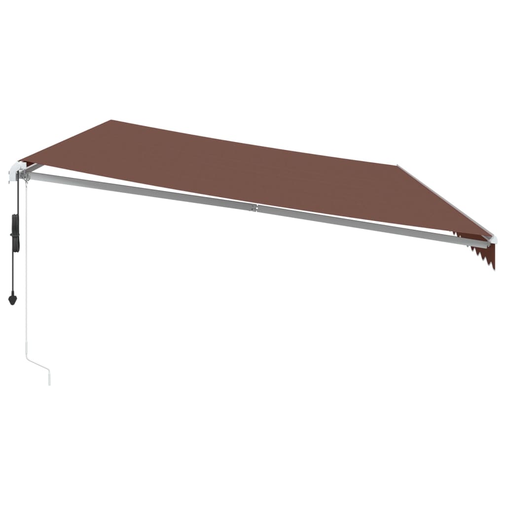 Automatic Retractable Awning with LED Brown 600x300 cm