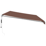 Automatic Retractable Awning with LED Brown 600x300 cm