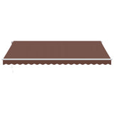 Automatic Retractable Awning with LED Brown 450x350 cm