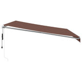 Automatic Retractable Awning with LED Brown 450x350 cm