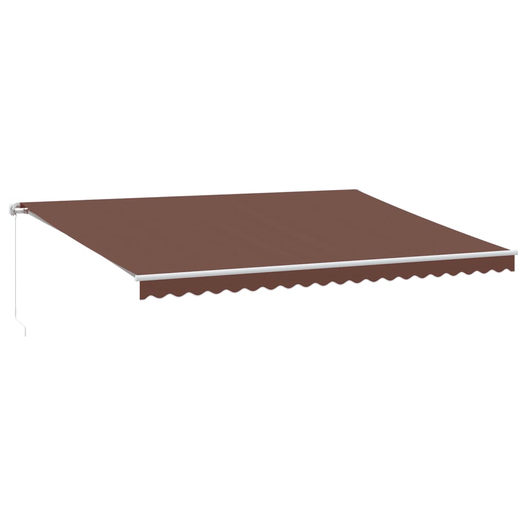 Manual Retractable Awning with LED Brown 500x350 cm