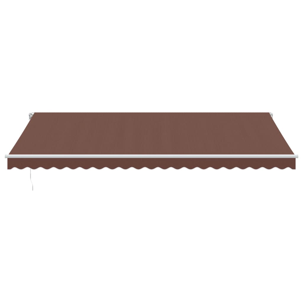 Manual Retractable Awning with LED Brown 500x350 cm