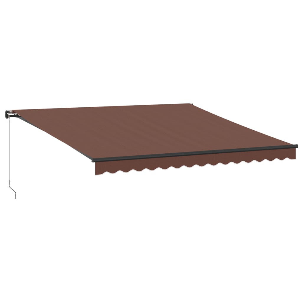 Manual Retractable Awning with LEDs Brown 400x350 cm