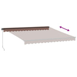 Manual Retractable Awning with LEDs Brown 400x350 cm