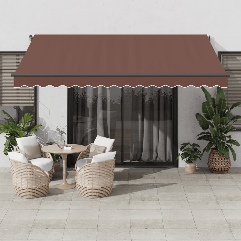 Automatic Retractable Awning Brown 400x350 cm