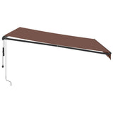 Automatic Retractable Awning with LEDs Brown 400x350 cm