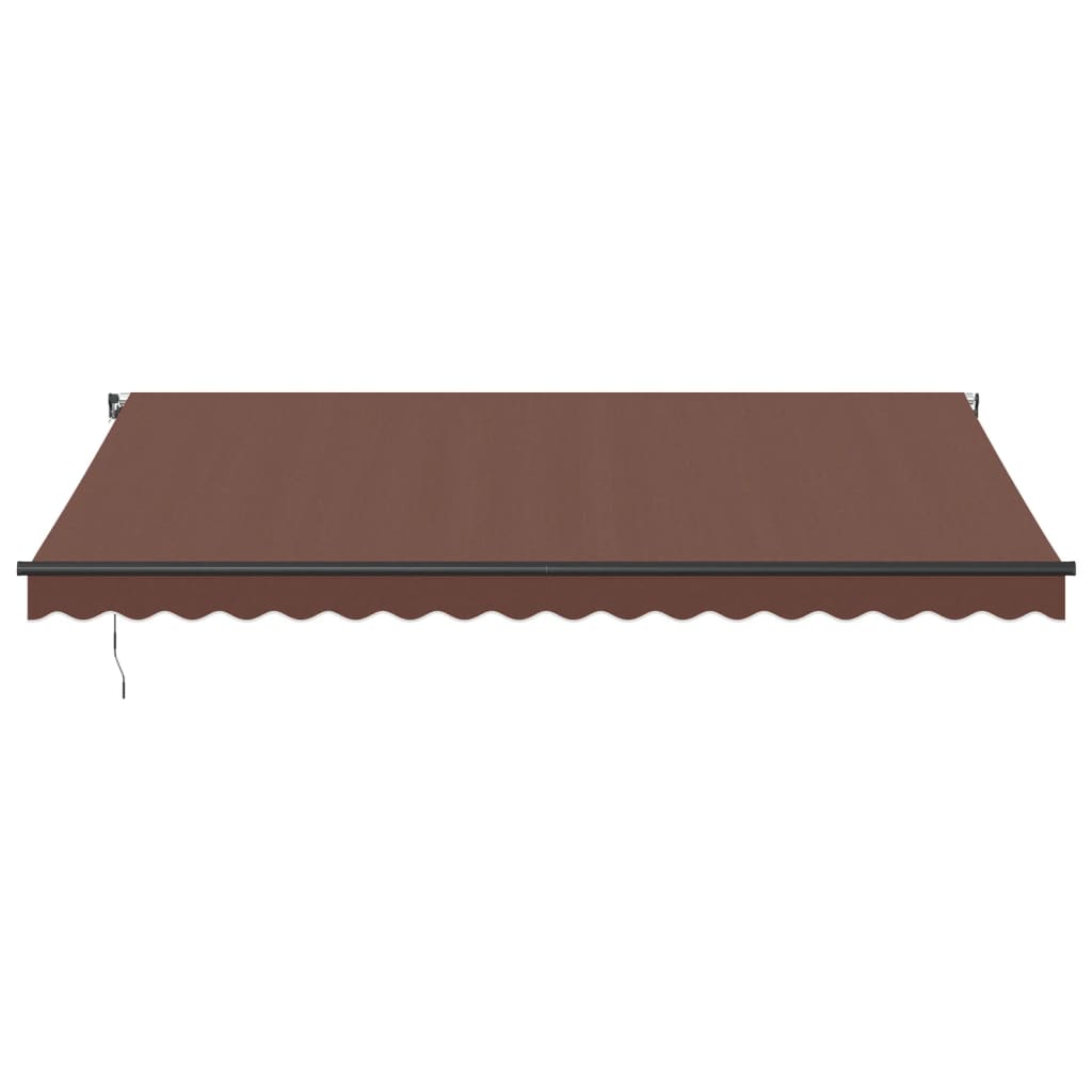 Manual Retractable Awning with LEDs Brown 450x350 cm